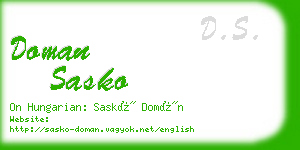 doman sasko business card